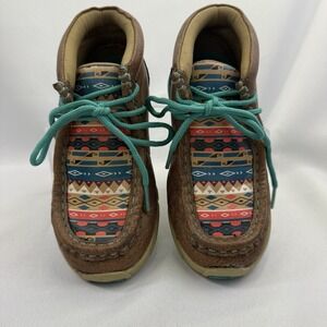 Twister Western Aztec Unisex Chukka Shoes Kids Landry Brown 44600190211‎ Size 11